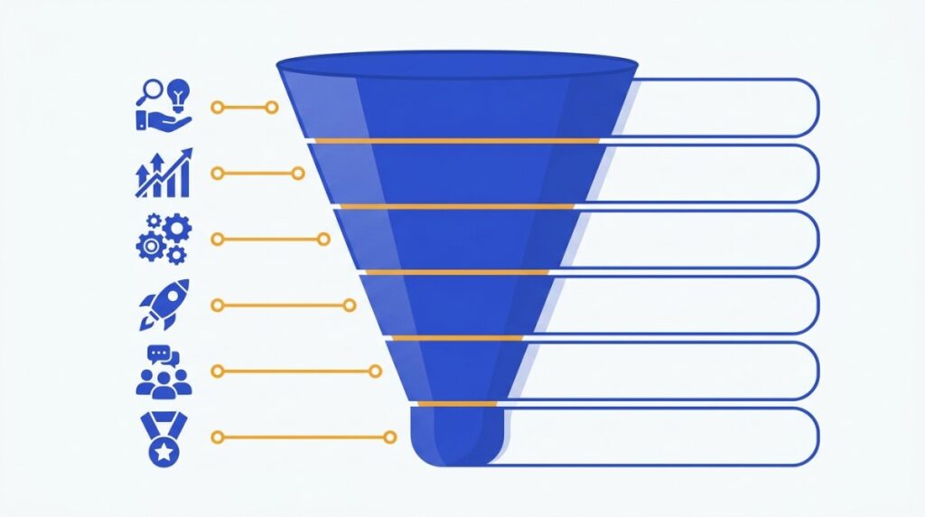 b2b ai search optimization funnel infographic
