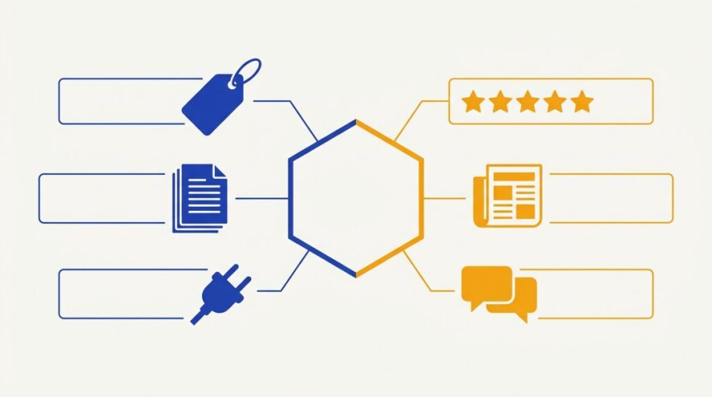 geo for saas on-site and off-site signals infographic